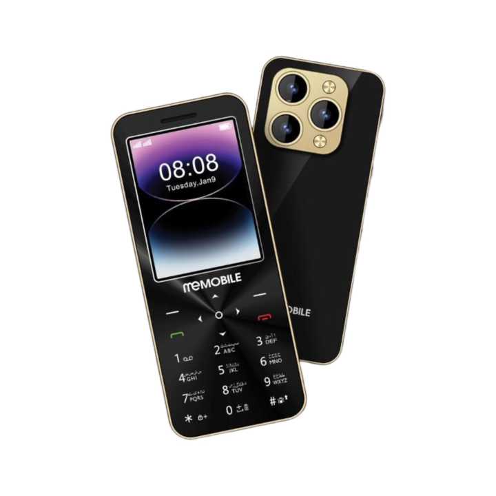 Memobile iSmart Ultra - Triple iPhone Camera Stlye -Dual Sim -  2.8 Inch Display - With 2000mAH Powerful Fix Battery - Builtin Sim Jacket - builtin Battery - Auto call recording - Wirless FM Radio - Rejected Unknown callers - PTA Approved