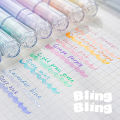 【Poggioio】 4pcs Cute Glitter Marker Pens Highlighters Spot Liner Sketch Graffiti Marker Fluorescent Pastel Drawing Painting Art Markers. 