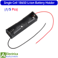 1/5 Pcs 18650 Battery Holder - Durable Li-ion 3.7V Single Cell Case for DIY, Robotics & Power Banks by Electrica. 