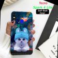 Tecno Spark 4 Lite Pouch Cover - Cat Soft Cover Case. 