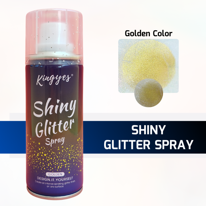Kingyes Shiny Glitter Spray - 120ml - Golden Color | Multi-Purpose Glitter for Hair, Body, and Clothing | Long-Lasting, Quick-Drying Formula | Dermatologically Tested | Perfect for Parties, Events, and Festivals