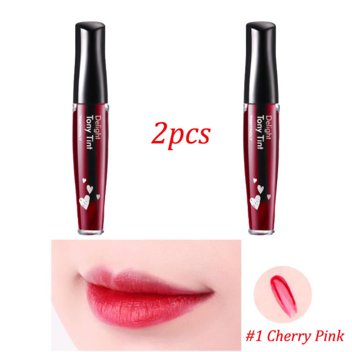 TONYMOLY Delight Tony Tint 2pcs s Fruit Color Lip Idol Long Lasting Matte Gloss Cute Korea Cosmetics