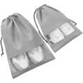 Pack of 10 - Travel Shoes Storage bag with clear window non-woven with PVC Bag. 