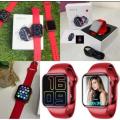 Original HW12 Smart Watch 38-40mm Full Screen With Rotating Key Heart Rate Monitor Fitness Tracker BT Make Calls (Red). 