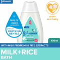 Johnson Milk + Rice Baby Bath 100ml – Gentle Baby Wash & Body Wash for Soft Skin – Newborn & Infant Safe – Tear-Free Formula – Baby Essentials & Care. 
