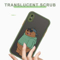 UCUC for Vivo V20 SE Back Cover Sunglasses Bear Frosted Transparent Hard Phone Case Thin Shockproof Full Cover Camera Protect Case. 
