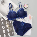 Pack of 1 Underwear Set Beautiful lace Design Bra and Pantie For Girls and Women. 