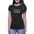 Black Cotton Printed Tshirt For Women. 