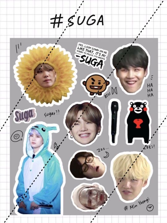 KPOP%20BTS%20SUGA%20sticker%20bt21%20stickers%20bangtan%20boys%20bts%20yoongi%20uncut%20stickers%20(%20but%204%20get%201%20free)%20-%20Image%202
