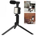 Vlog Shooting Kit Mini LED Video Light | Vlogging Kit Equipment Tripod with Bluetooth Remote for phone Tablet SLR Camera | Flexible Tripod Kit for Live Streaming | Accessories for Mobile Phone Video Recording Tripod with mic Light. 