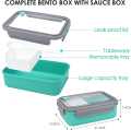 MSURE Lunch Box for Adults/Children with Compartments Cup to Go, Leak-Proof Lunch Box with Dividers, Bento Box, Sustainable Lunch Box with Cutlery for School/Work/Picnics, Travel. 