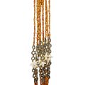 Pack of 10 beautifull string beads curtain - Door curtain - White and brown blinds curtain - Tassel beads curtain - 10 Rows glass beads curtain - Crystal curtain - Moti parda set. 