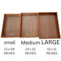 AL-SADIQ TRADERS |  Wooden Serving Tray Set of 3 Wooden High Quality Trays with handles Different Sizes Solid Bamboo Wood Serving Trays for Tea Coffee Food Platter Household Kitchen Multipurpose Use customized. 