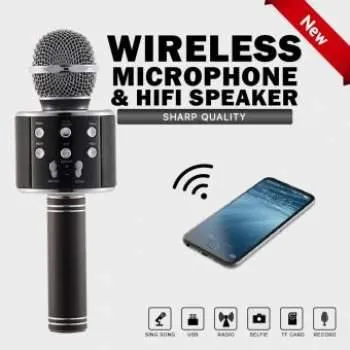 Ws-858%20Wireless%20Bluetooth%20Microphone%20Hifi%20Speaker%20Black%20-%20Image%207