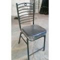 Black Color Coated Steel Chair with Soft Seat - Beautiful Back. 