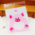 100PCS Cute Animals Candy Cake Biscuits Cookies Packaging Bags Self-adhesive Plastic Gifts Bags Party Birthday Snack Baking. 
