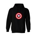 High quality imported Hoodies Captain printed black pull over kangaroo hoodie For Men. 
