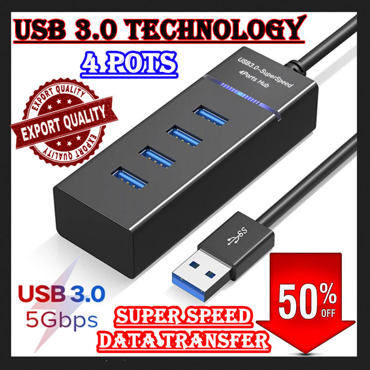 High Speed USB Hub 3.0 Micro USB Hub 4 Ports 5 Gbps Super High Speed Multi USB Splitter Expander Adapter Multi Purpose USB HUB Port Multiple Expander for PC Laptop Computer Accessories HUB Multi USB 3.0 Hub