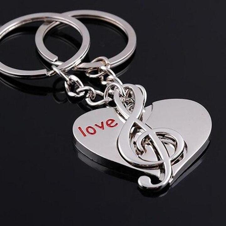 Cute Heart Notes Couples Alloy Key Chain Keyring Keychain Lover Gift