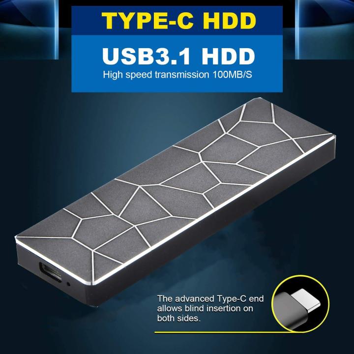 External Hard Drive, 2TB Portable Hard Drive External Type-C USB 3.0 for PC, Laptop and Mac(2TB-B Black)