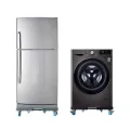 Adjustable Fridge Stand with Wheels for Washing Machines and Appliances, Waterproof, Shock-Proof, Vibration-Proof, Heavy Duty, 17-30 Inches. 