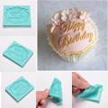 Graceful Happy Birthday Silicone Mould Cake Decorating Lace Impression Mat Baking Mold. 