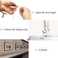 6 PCS Heavy Duty Stainless Steel Wire Rope, 2M Adjustable Picture Hanging Wire for Mirror Hanging Hardware Light Lamp. 