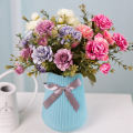 Decorative Realistic Fake Rhododendron Wedding Decor Scene Layout with Single Branch & Multiple Forks. 