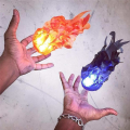 Halloween Funny Toy Magic Fire Ball on the Hand Home LED Decoration Luminous Fireball Exquisite Ornaments Party Durable Blue. 