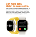 WATC H 8 Ultra Smart Watch 1.85" Full Touch IPS HD Screen Bluetooth Call Smartwatch Heart Rate Sleep Monitoring IP67 Waterproof Men Watch Wireless Charging Women Watches Support NFC. 