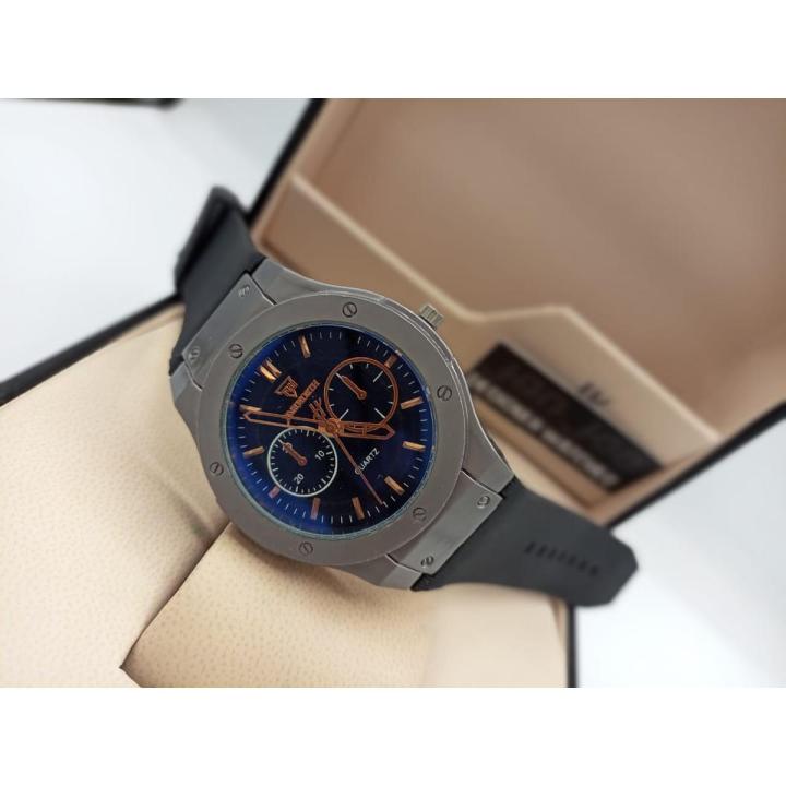 Timeworth Quartz Round Dial Black Strap Watch – Without Box