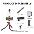 New AY-49H Vlogging Video Shooting Kit For Mobile Phones - Youtube - Tiktok  Tripod Kit With Microphone - Photography LED Light And Bluetooth Remote - Multi Angles-Flexible - All in One - Can Be Used As Selfie Stick. 