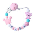 Personalized Name Handmade Baby Silicone Pacifier Anti-Drop Chain Mini Silicone Koala Infant Pacifier Clips Chains. 