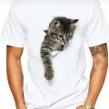 Women's and Men's Summer Cat Printed T-Shirts 3D Cute Cat Tee Shirts Graphic Family T Shirts Tops. 