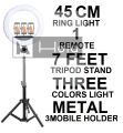 HOLA 26/36/45 CM Selfie Ring Light With 7 Feet High Quality Tripod Stand Selfie Phone Ring Light For All Smartphone 26CM ring light Tiktok Light Tiktok Stand. 