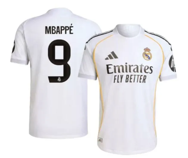 MBAPPE%20REAL%20MADRID%20%20%20FOOTBALL%20SHIRT%202025/26%20White%20-%20Image%202