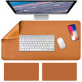 【IKE】Soft Modern Desktop Laptop Large Leather Double-sided Mouse Pad Table Mat. 