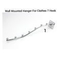 Six Hook Wall Mounted Clothes Hanger For Bathrooms Balconies-Stainless Steel. 