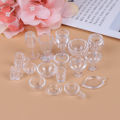 17Pcs/Set 1:12 Dollhouse Miniature Transparent Tableware DIY Pretend Play Toys. 