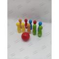 Colorful Wooden Bowling Ball Game Indoor Bowling Set 10 Pins 1 Ball Family Fun Party Game Sport Kids Development. 