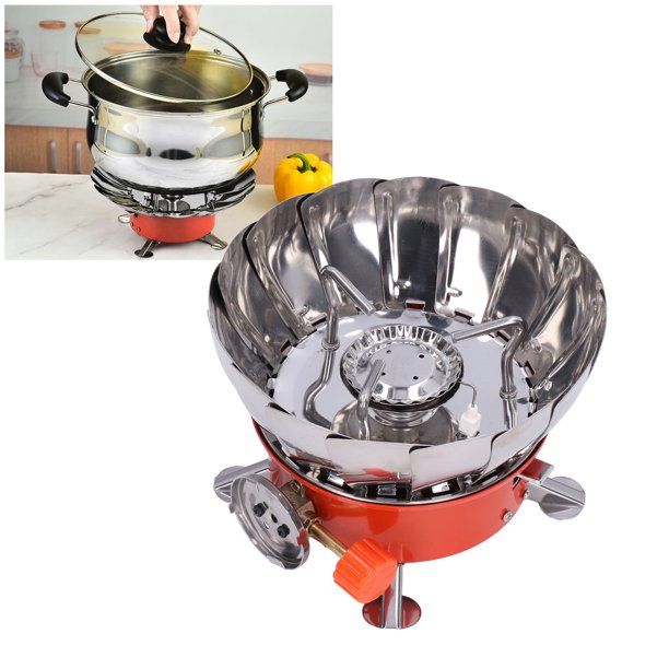 High Quality Gas Stove Portable Mini Gas Camping Stove, Ultra Light Foldable Stove Burner, Windproof Split Gas Burner with Carry Bag for Tracking Picnic Outdoor