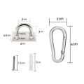 MeterMall 4pcs Stainless Steel Carabiner Stainless Steel Eye Plate With Eyelet For Awning/Wall Mounting Ceiling Attachment Wall Hooks. 