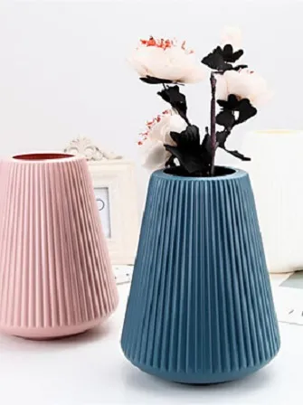 Pack%20of%202%20Flower%20Vase%20Decoration%20Home%20Plastic%20Vase%20Flower%20Pots%20Bottle%20Neck%20diamond%20pattern%20-%20Image%202