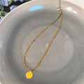[ New ] Yellow Series Series Beaded Bead Necklace Cute Girly Style SpongeBob Smiley Face Clavicle Chain Necklace. 