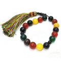 Multi Color Aqeeq Stone Tasbeeh 17 Beads (Size 14MM) | tasbih e umm ul baneen - Fancy tasbi for Men and women (Agates) muslim Agate zikr prayer Tasbeeh - handmade Rosary 14mm tasbi counter Stress Relaxation. 