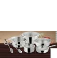 Alpha Gift Set - stainless steel cookware set - glass lid Included 12Pcs. 