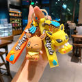 Cartoon cute Pikachu Eevee keychain creative couple small gift car key chain bag pendant. 