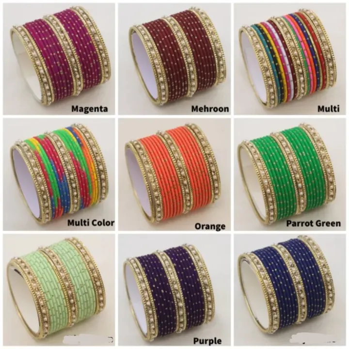 Jewellery%20for%20girls%20,%20Bangles%20for%20girls%20,%20Matt%20dotted%20bangles%20set%20with%20Pearls%20bangles%20-%20Image%204