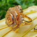 Floral Cubic Zirconia Ring for Women Woolly Baby Rose Design with Pretty Colorful Flowers Romantic & Whimsical Statement Jewelry. 