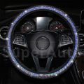 SuperAuto Car Steering Wheel Cover Universal 38CM PU Leather Rhinestones Crystal Steering Wheel Interior Car Styling. 